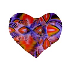 Crystal Star Dance, Abstract Purple Orange Standard 16  Premium Flano Heart Shape Cushions by DianeClancy