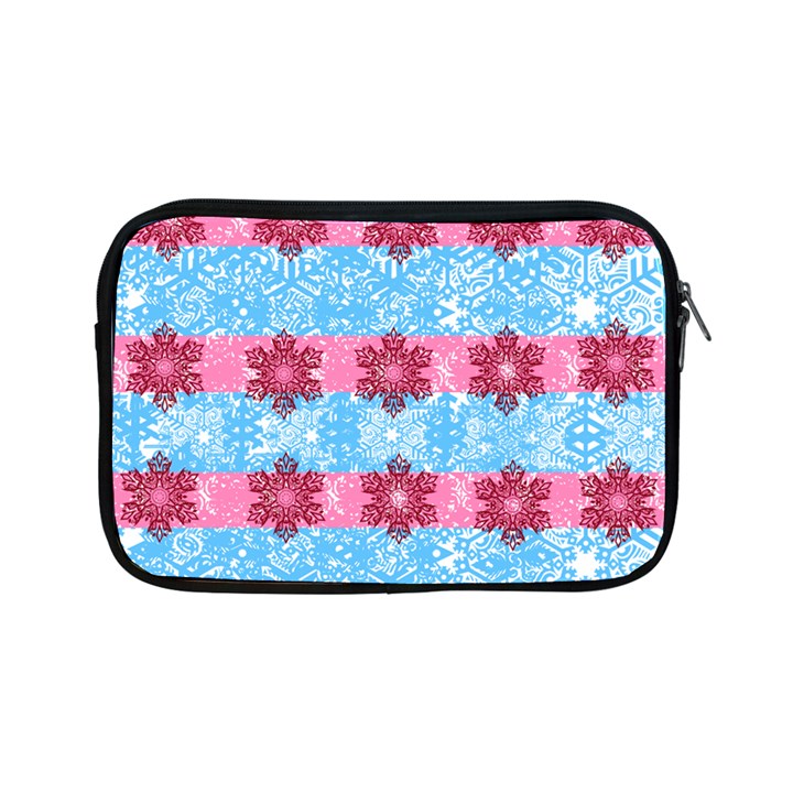 Pink Snowflakes Pattern Apple iPad Mini Zipper Cases