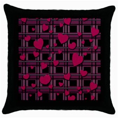 Harts Pattern Throw Pillow Case (black) by Valentinaart