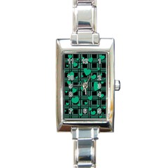 Green Love Rectangle Italian Charm Watch by Valentinaart