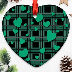 Green Love Ornament (heart)  by Valentinaart