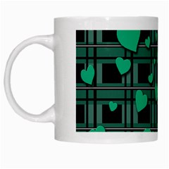 Green Love White Mugs by Valentinaart