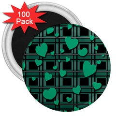 Green Love 3  Magnets (100 Pack)