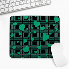 Green Love Large Mousepads by Valentinaart