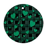 Green love Round Ornament (Two Sides)  Front