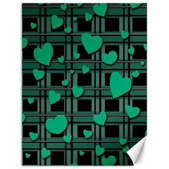 Green Love Canvas 12  X 16   by Valentinaart