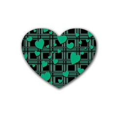 Green Love Rubber Coaster (heart)  by Valentinaart