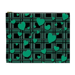 Green Love Cosmetic Bag (xl) by Valentinaart