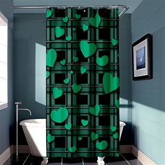 Green Love Shower Curtain 36  X 72  (stall)  by Valentinaart