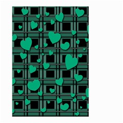 Green Love Small Garden Flag (two Sides) by Valentinaart