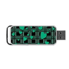 Green Love Portable Usb Flash (two Sides) by Valentinaart