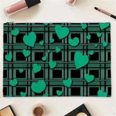 Green Love Cosmetic Bag (xxl)  by Valentinaart