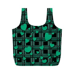 Green Love Full Print Recycle Bags (m)  by Valentinaart