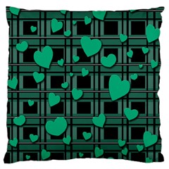 Green Love Standard Flano Cushion Case (one Side) by Valentinaart