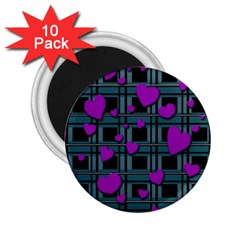 Purple Love 2 25  Magnets (10 Pack)  by Valentinaart