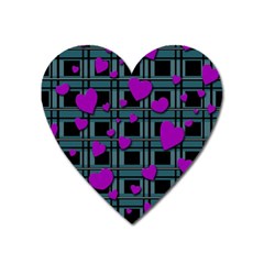 Purple Love Heart Magnet by Valentinaart