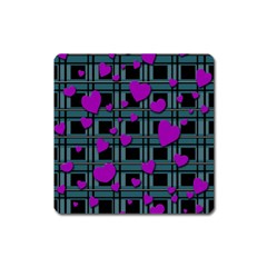 Purple Love Square Magnet by Valentinaart