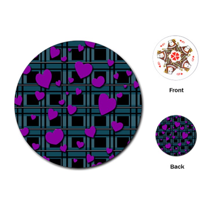 Purple love Playing Cards (Round) 