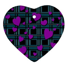 Purple Love Heart Ornament (2 Sides) by Valentinaart