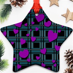 Purple Love Star Ornament (two Sides) 