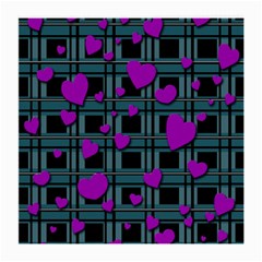 Purple Love Medium Glasses Cloth (2-side) by Valentinaart