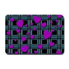 Purple Love Small Doormat  by Valentinaart