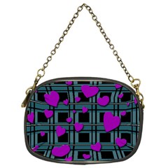 Purple Love Chain Purses (one Side)  by Valentinaart