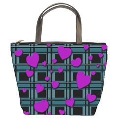 Purple Love Bucket Bags by Valentinaart