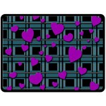 Purple love Double Sided Fleece Blanket (Large)  80 x60  Blanket Back