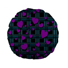 Purple Love Standard 15  Premium Flano Round Cushions by Valentinaart