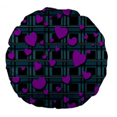 Purple Love Large 18  Premium Flano Round Cushions by Valentinaart