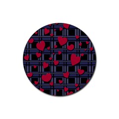 Decorative Love Rubber Coaster (round)  by Valentinaart