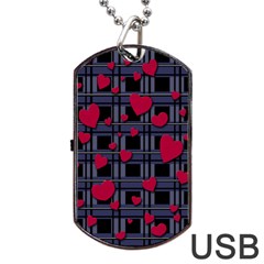 Decorative Love Dog Tag Usb Flash (one Side) by Valentinaart