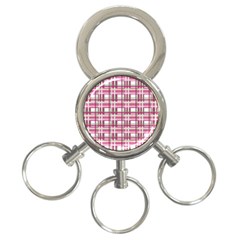 Pink Plaid Pattern 3-ring Key Chains by Valentinaart