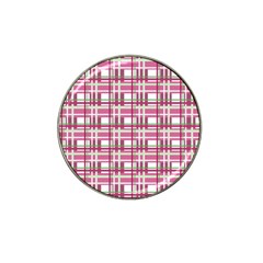 Pink Plaid Pattern Hat Clip Ball Marker (4 Pack) by Valentinaart