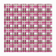 Pink Plaid Pattern Medium Glasses Cloth by Valentinaart