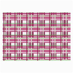 Pink Plaid Pattern Large Glasses Cloth by Valentinaart