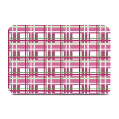 Pink Plaid Pattern Plate Mats by Valentinaart