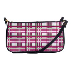 Pink Plaid Pattern Shoulder Clutch Bags by Valentinaart