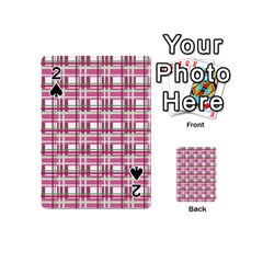 Pink Plaid Pattern Playing Cards 54 (mini)  by Valentinaart