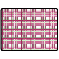 Pink Plaid Pattern Double Sided Fleece Blanket (large)  by Valentinaart