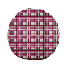 Pink Plaid Pattern Standard 15  Premium Flano Round Cushions by Valentinaart