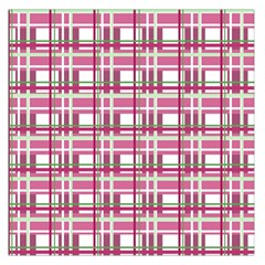 Pink Plaid Pattern Large Satin Scarf (square) by Valentinaart