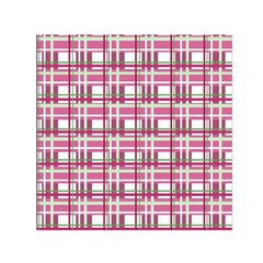 Pink Plaid Pattern Small Satin Scarf (square) by Valentinaart