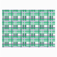 Green plaid pattern Large Glasses Cloth