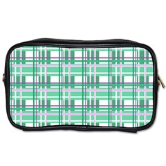 Green plaid pattern Toiletries Bags 2-Side