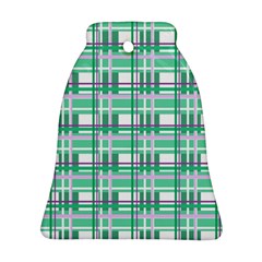 Green plaid pattern Bell Ornament (2 Sides)