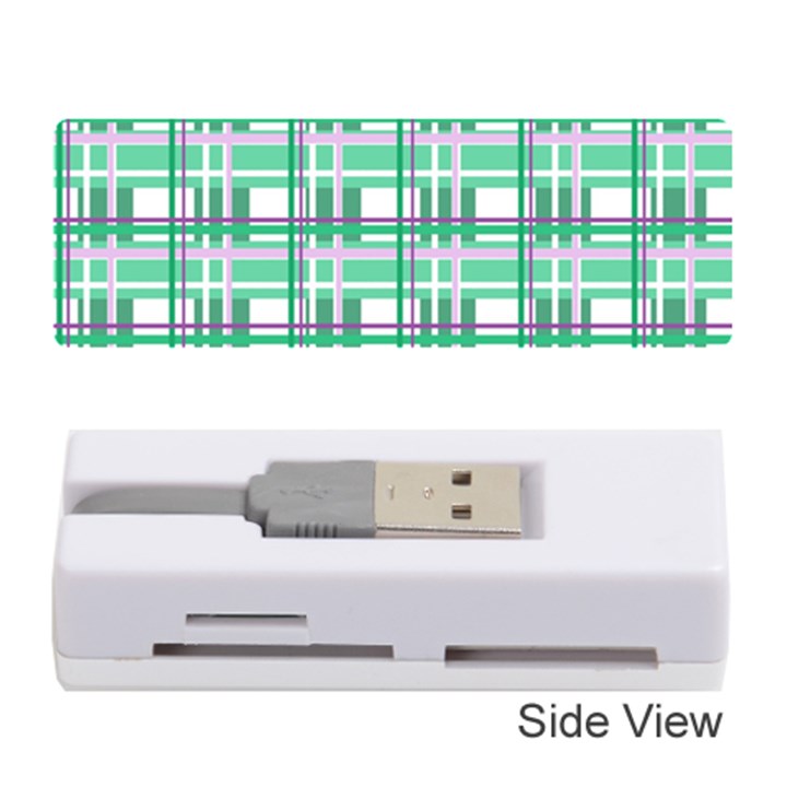 Green plaid pattern Memory Card Reader (Stick) 