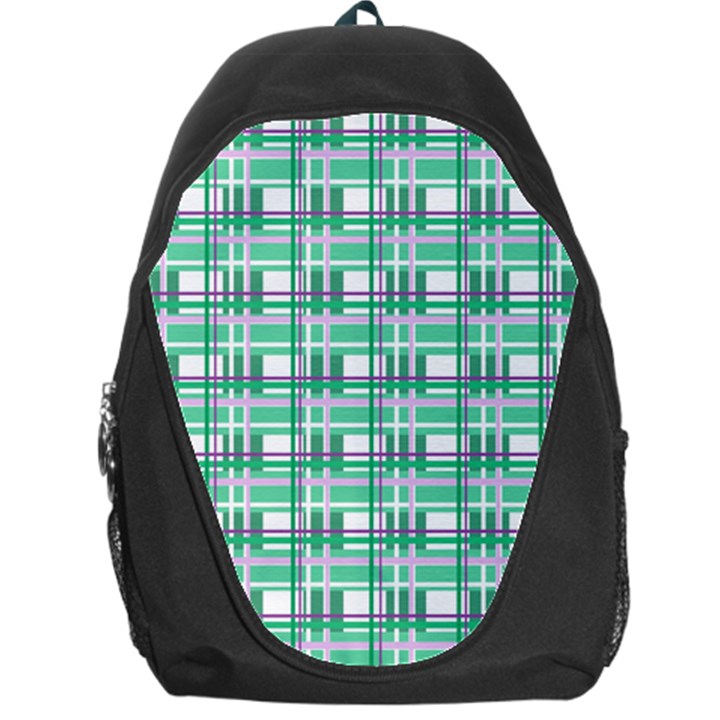 Green plaid pattern Backpack Bag