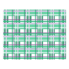 Green plaid pattern Double Sided Flano Blanket (Large) 